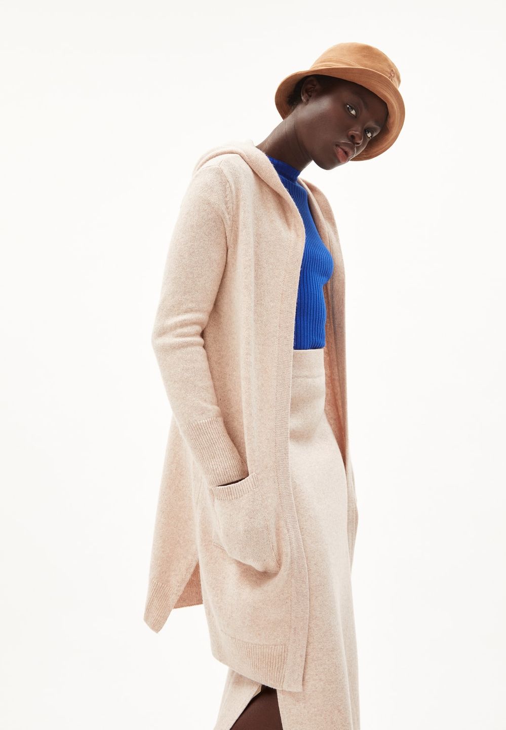 Cardigan Warmaa light caramel melange von Armedangels
