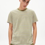 Shirt Aadon Stripes oliva-off white von Armedangels