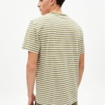 Shirt Aadon Stripes oliva-off white von Armedangels