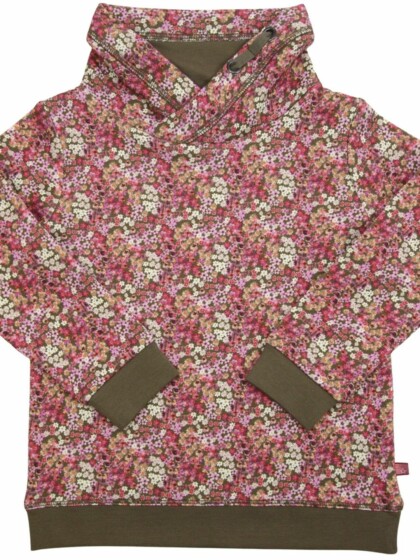 Stehkragen Sweatshirt Blümchendruck dark olive-magenta von Enfant Terrible