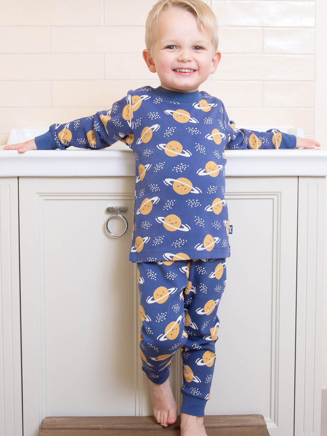 Pyjama Smiley Saturn navy von Kite Clothing