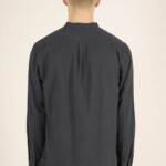 Flanellhemd Melangé Flannel Stand Collar Custom Fit total eclipse von KnowledgeCotton Apparel