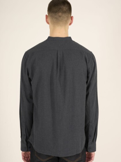 Flanellhemd Melangé Flannel Stand Collar Custom Fit total eclipse von KnowledgeCotton Apparel