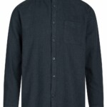 Flanellhemd Melangé Flannel Stand Collar Custom Fit total eclipse von KnowledgeCotton Apparel