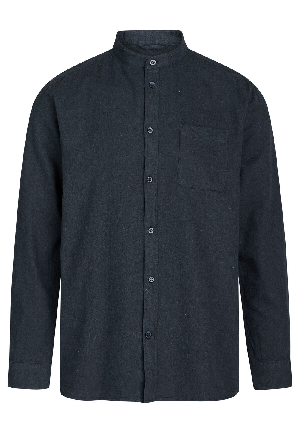 Flanellhemd Melangé Flannel Stand Collar Custom Fit total eclipse von KnowledgeCotton Apparel