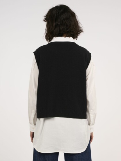 Pullunder Lambswool black jet von KnowledgeCotton Apparel