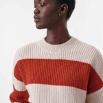 Blockstreifen-Pullover off white/lava melange von Lanius