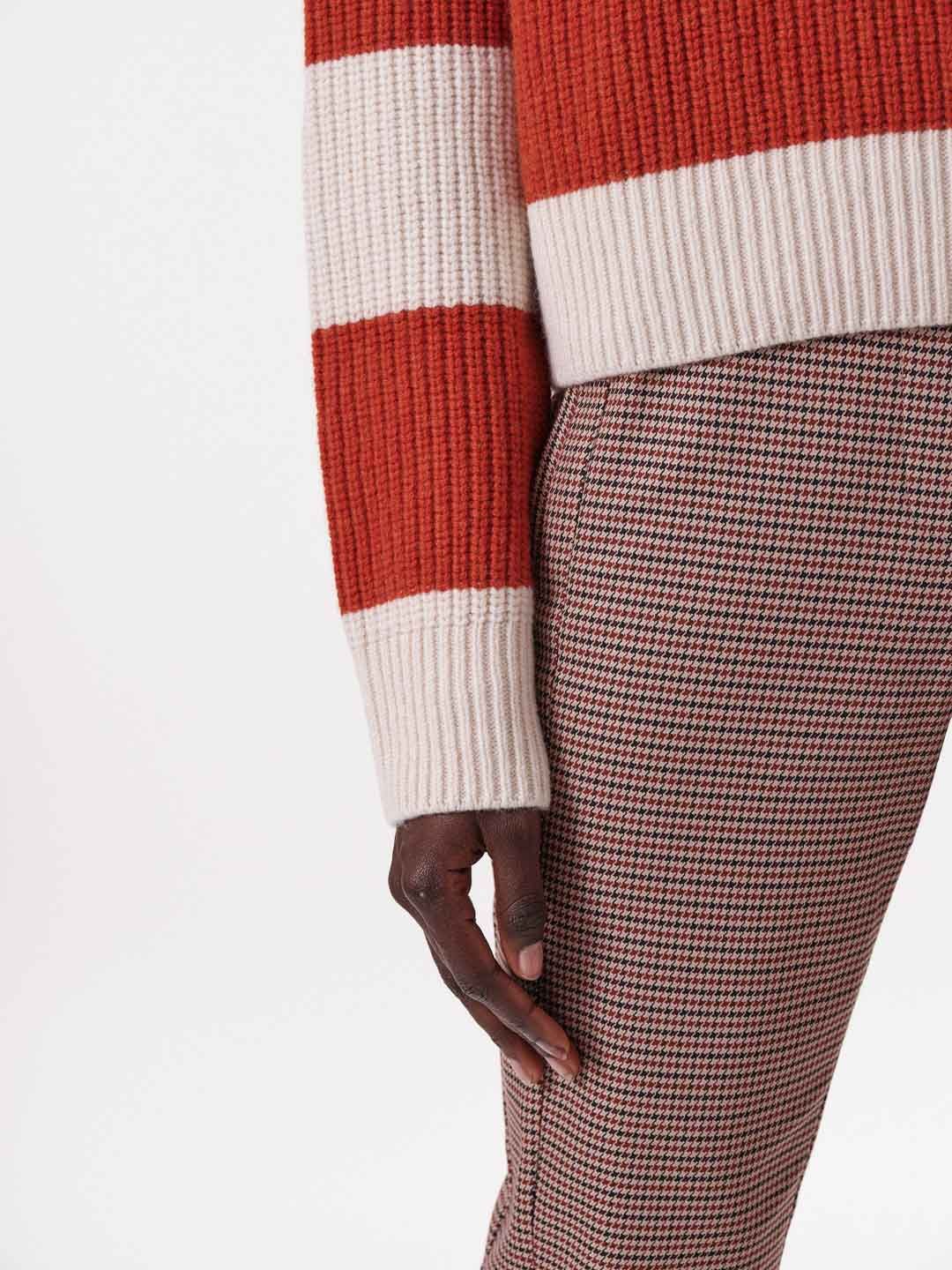 Blockstreifen-Pullover off white/lava melange von Lanius