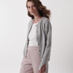Boxy Strickjacke grey melange von Lanius