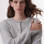 Boxy Strickjacke grey melange von Lanius