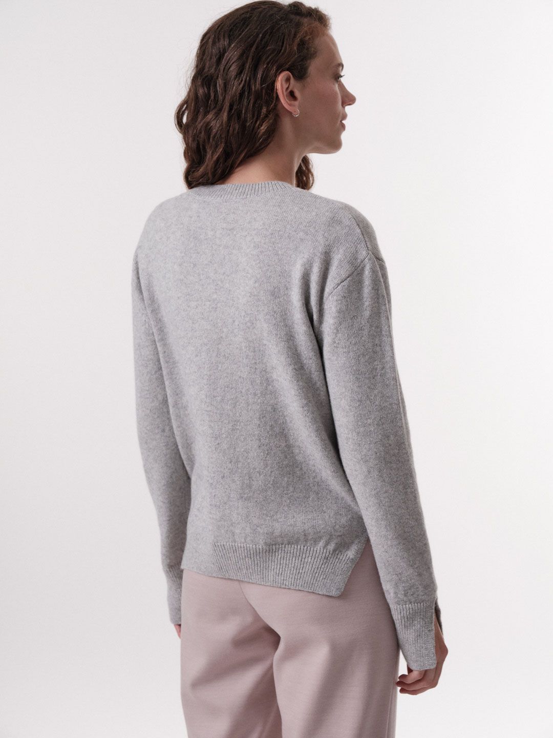 Boxy Strickjacke grey melange von Lanius