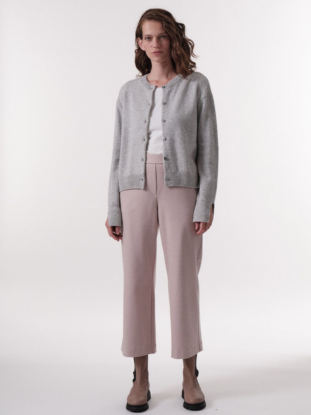 Boxy Strickjacke grey melange von Lanius