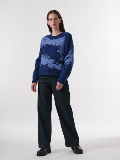Pullover mit Intarsie deep amethyst/lavender von Lanius