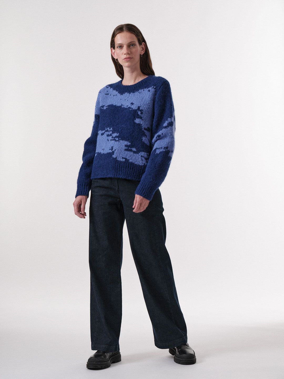 Pullover mit Intarsie deep amethyst/lavender von Lanius