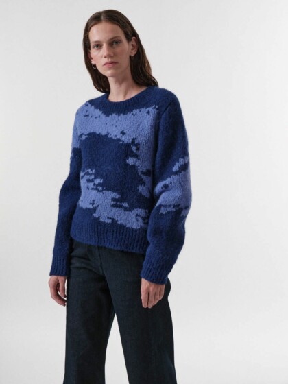 Pullover mit Intarsie deep amethyst/lavender von Lanius