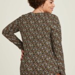 Jersey-Shirt mit V-Ausschnitt flora von Tranquillo