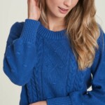 Taillierter Strickpullover sapphire von Tranquillo