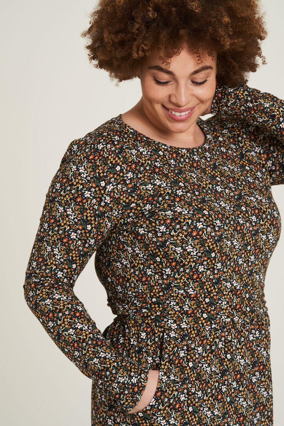 Tailliertes Jersey-Kleid flora von Tranquillo