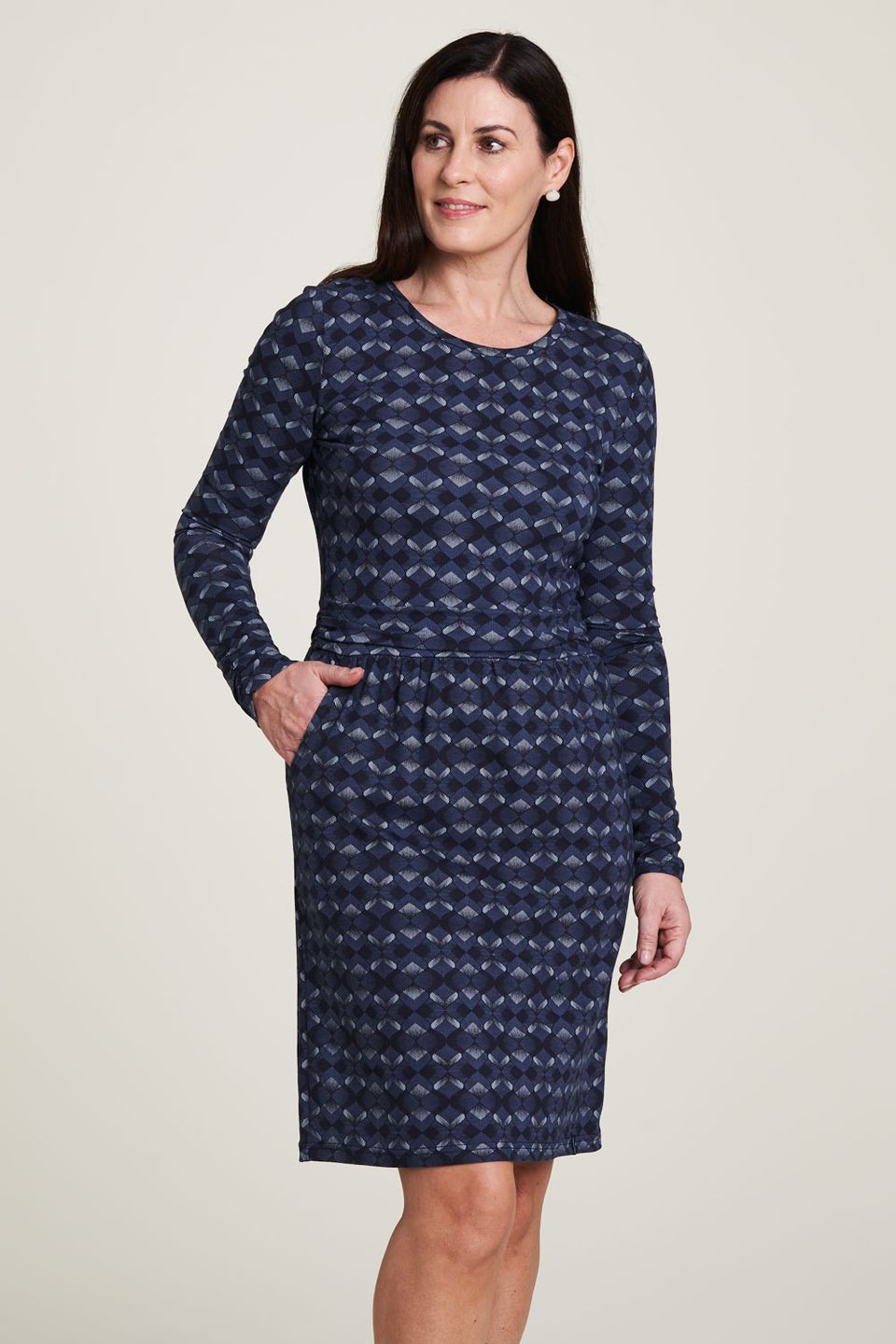 Tailliertes Jersey-Kleid quatrefoil von Tranquillo