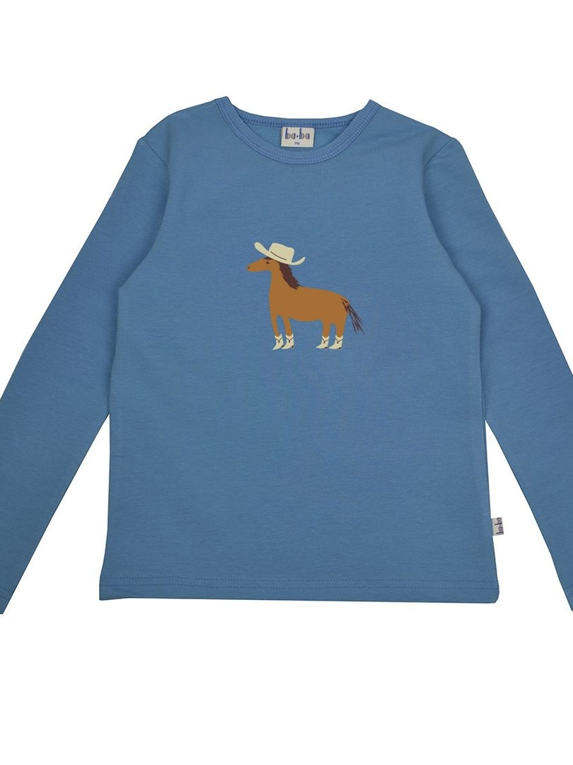 Longsleeve Horse niagara blue w22 von baba kidswear