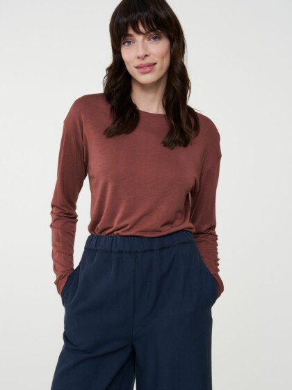 Longsleeve Fuchsia wood brown von recolution