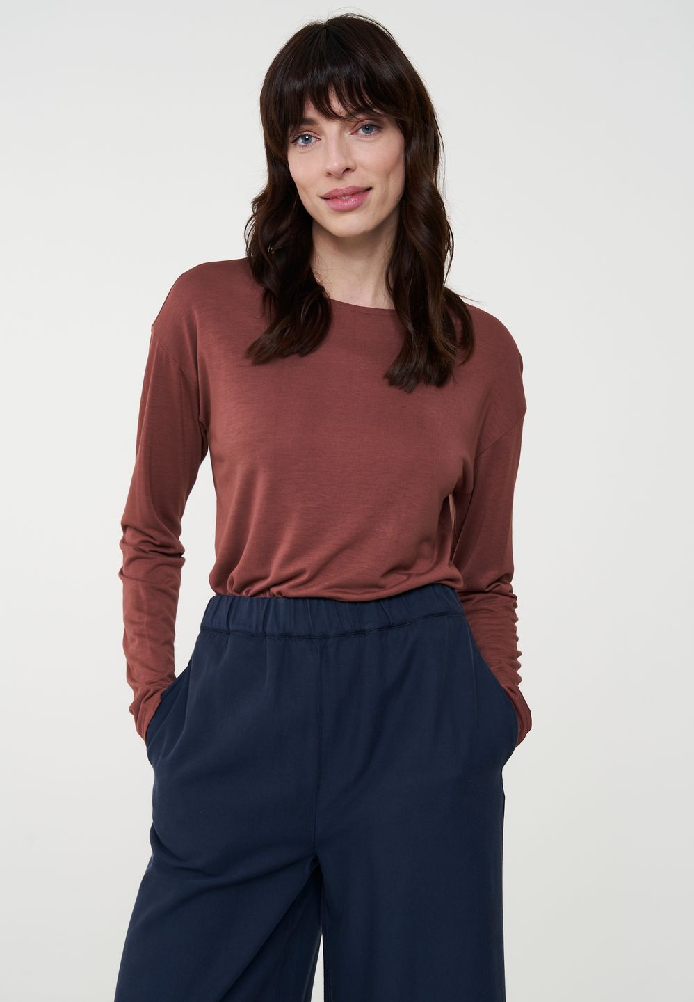 Longsleeve Fuchsia wood brown von recolution