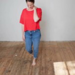Upcycling Tshirt Cropped rot von LORE – upcycledgoods