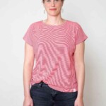 Upcycling Tshirt Ringel rot von LORE – upcycledgoods
