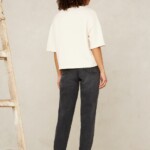 Jeans Caroline Cropped Holo Grey Used von Kings of Indigo