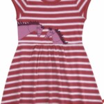 Kleid mit Streifen und Pferdeapplikation brick red-lilac von Enfant Terrible