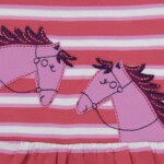 Kleid mit Streifen und Pferdeapplikation brick red-lilac von Enfant Terrible