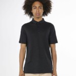Leinen Polo Black Jet von KnowledgeCotton Apparel