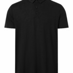 Leinen Polo Black Jet von KnowledgeCotton Apparel