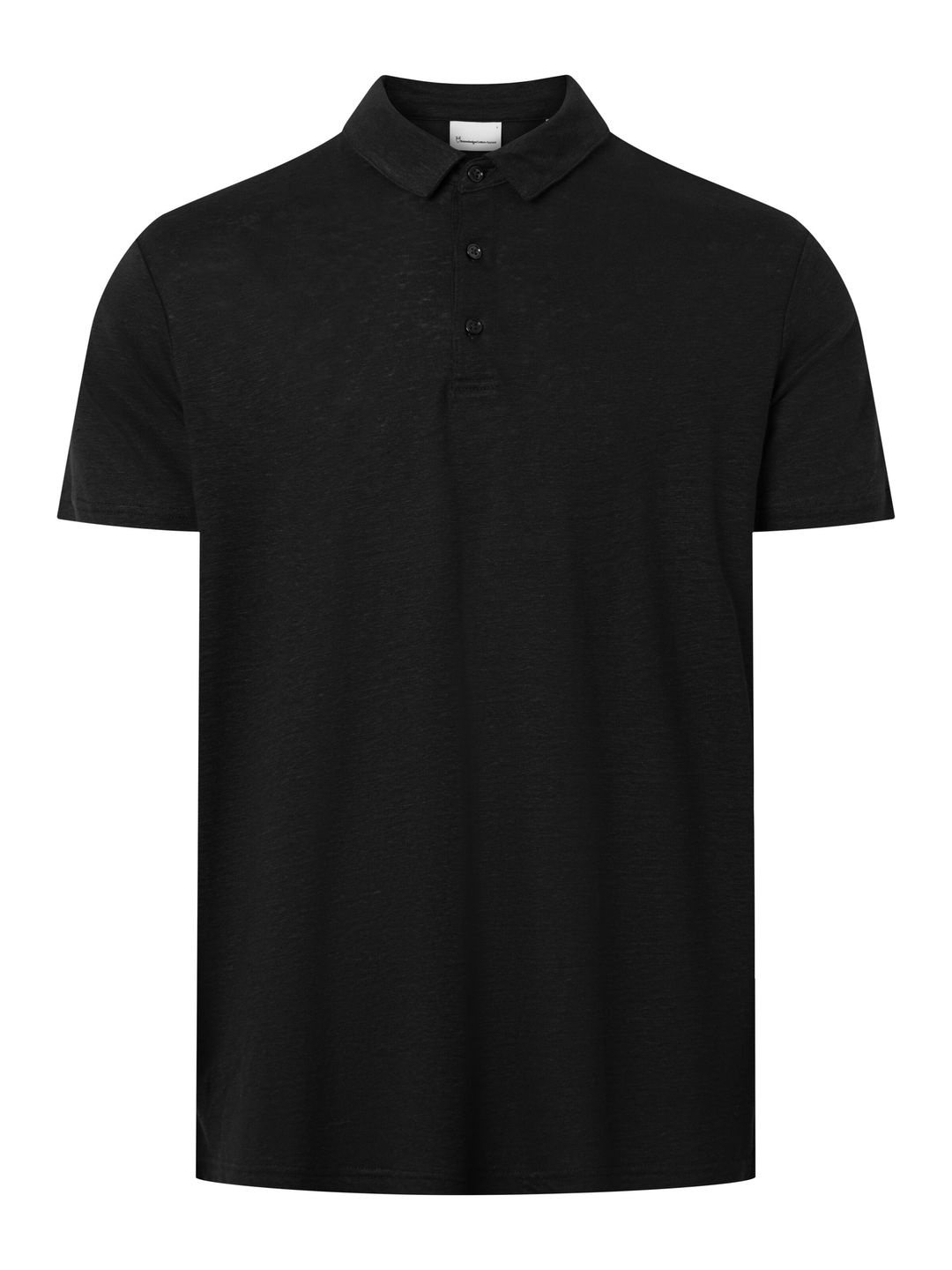 Leinen Polo Black Jet von KnowledgeCotton Apparel
