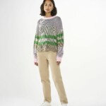 Patent crew neck cotton mix knit Stripe von KnowledgeCotton Apparel