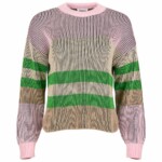 Patent crew neck cotton mix knit Stripe von KnowledgeCotton Apparel