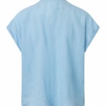 Shirt Collar stand short sleeve Leinen Airy Blue von KnowledgeCotton Apparel