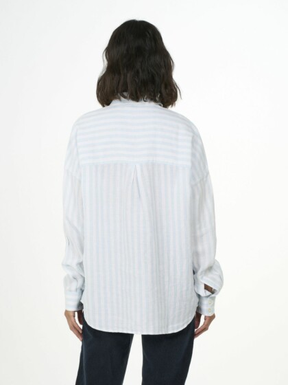Shirt Leinen striped loose A-Shape Stripe von KnowledgeCotton Apparel