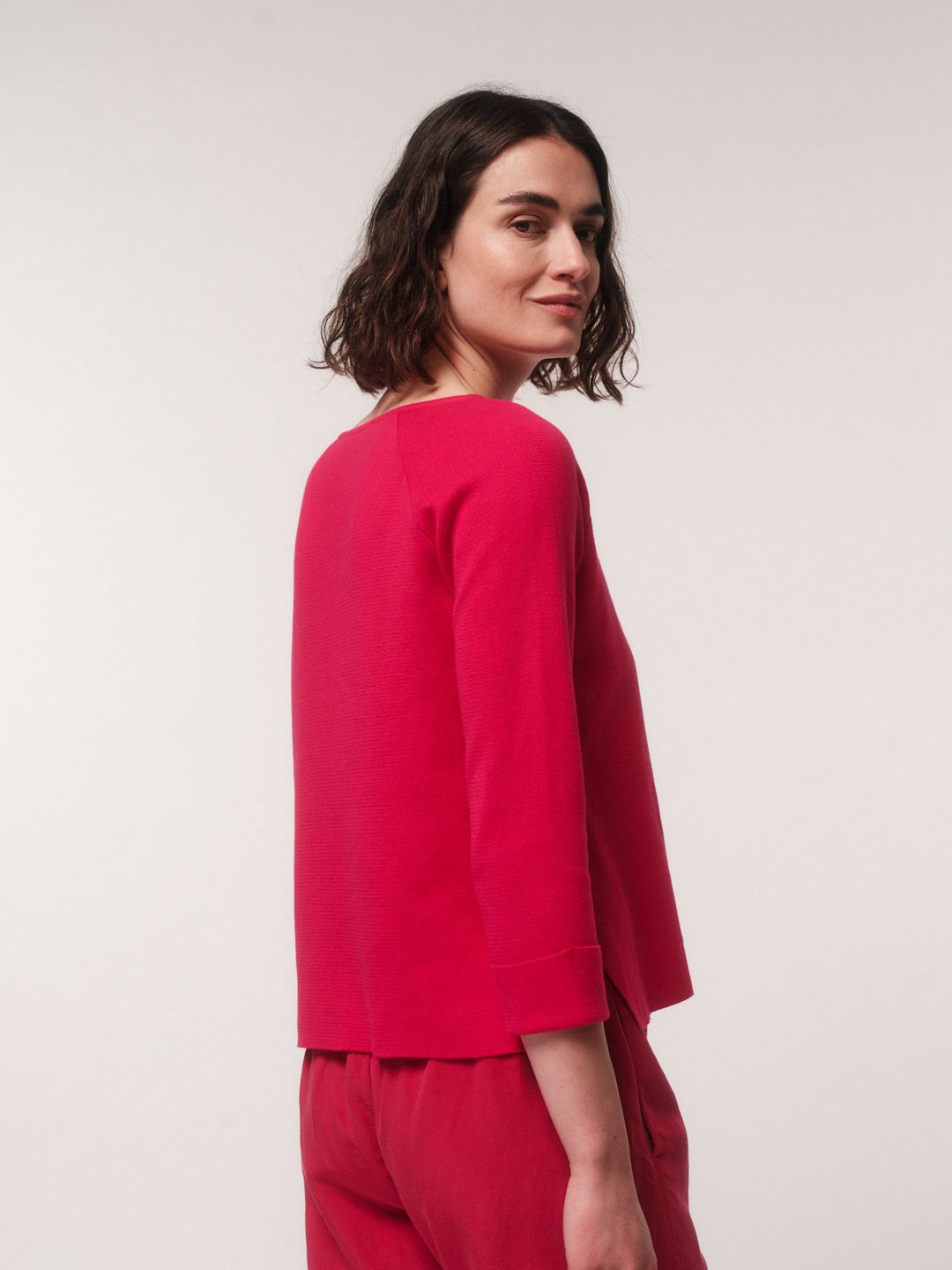 Pullover in Punto Milano raspberry von Lanius