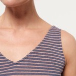 Streifentop mit V-Ausschnitt dove blue/ sandstorm von Lanius