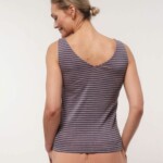 Streifentop mit V-Ausschnitt dove blue/ sandstorm von Lanius