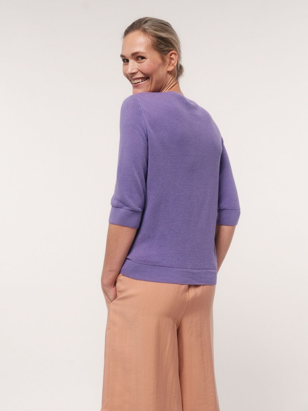 Struktur-Halbarmpullover lilac von Lanius