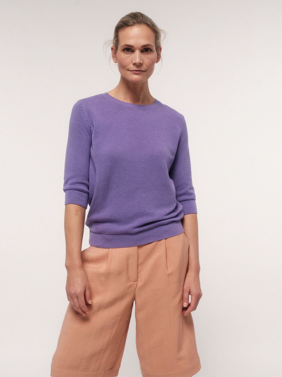 Struktur-Halbarmpullover lilac von Lanius