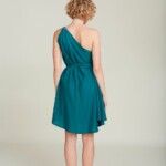 Kurzes Kleid MP Baumwolle / Leinen Emerald Green von SUITE13LAB