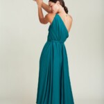 Langes Kleid MP Baumwolle / Leinen Emerald Green von SUITE13LAB