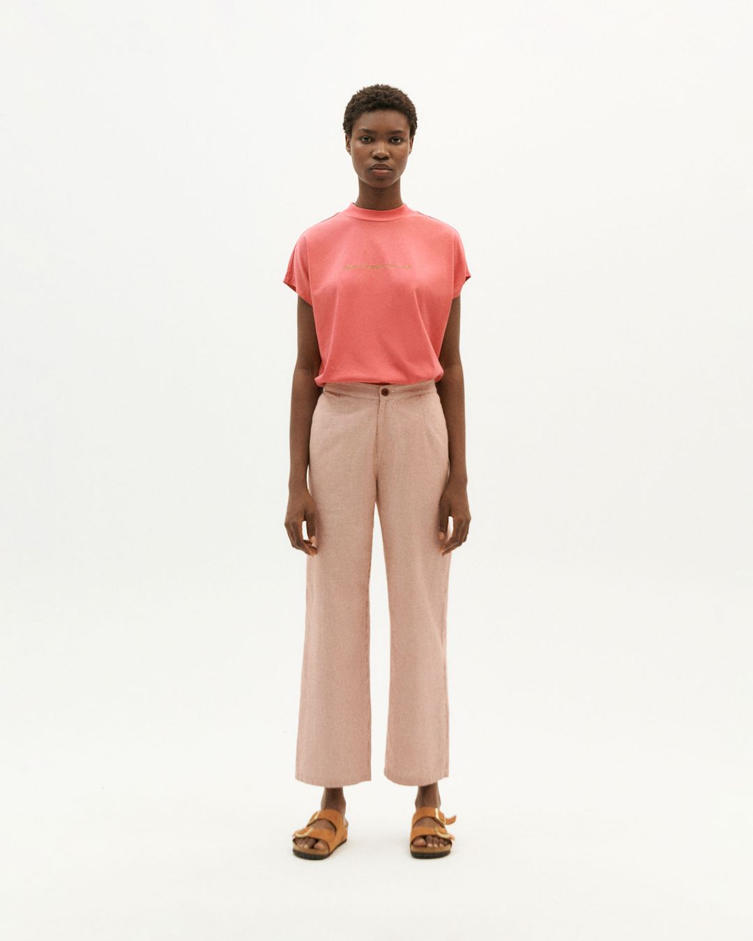 Hose Vichy Seersucker Mariam Clay Red von Thinking MU