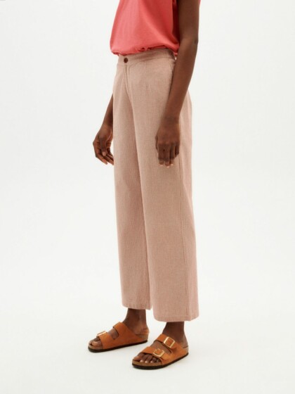 Hose Vichy Seersucker Mariam Clay Red von Thinking MU