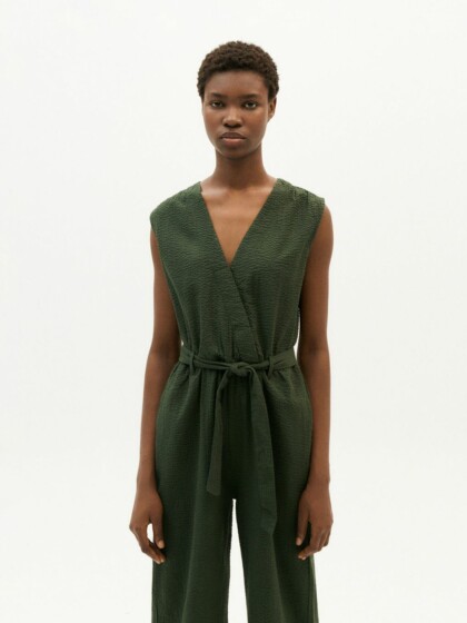 Jumpsuit Green Seersucker Winona Dark Green von Thinking MU