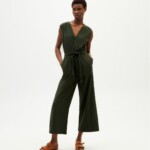 Jumpsuit Green Seersucker Winona Dark Green von Thinking MU