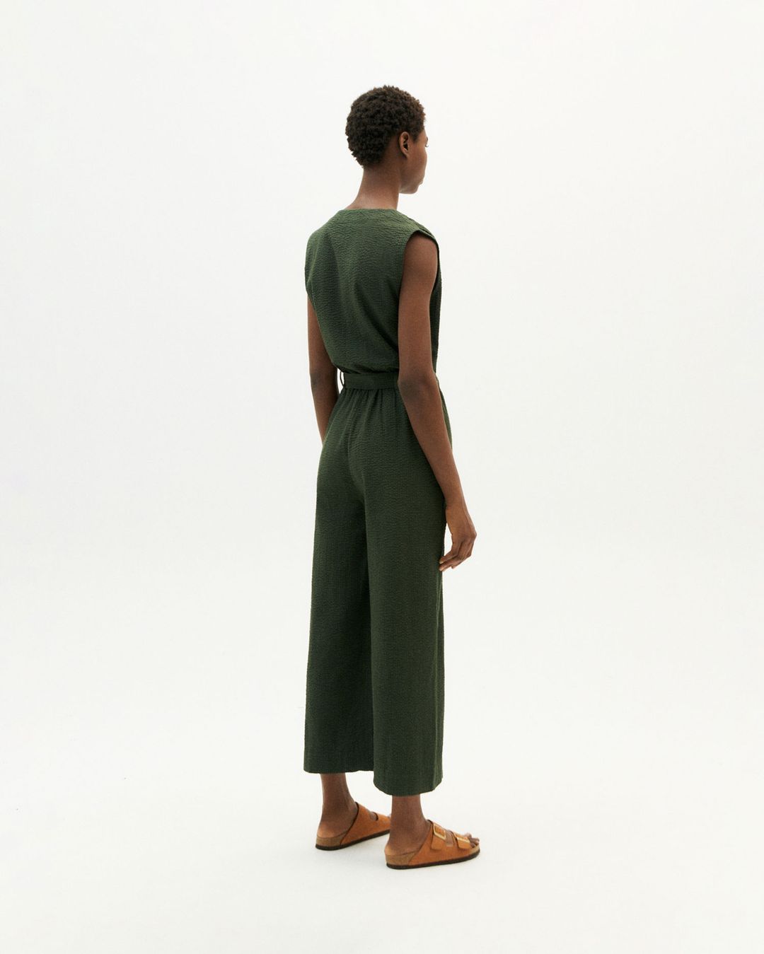 Jumpsuit Green Seersucker Winona Dark Green von Thinking MU